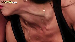 Busty cfnm mistresses secretly sucking subject in threesome