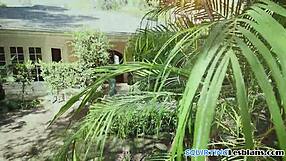 Erotic lesbian squirts during face sitting