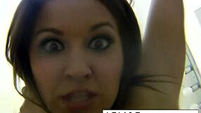 Sexy Ann Marie Rios Masturbates Her Pussy, Showing Off Tits in Close Up Solo Session