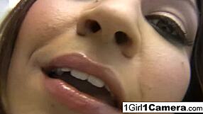 Sexy Ann Marie Rios Masturbates Her Pussy, Showing Off Tits in Close Up Solo Session