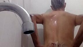 rico takes a relaxing bath with big cock