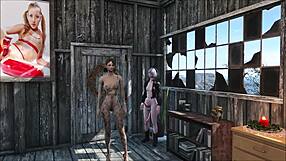 Smal brunett i Fallout 4-spelet hemma i söt 3D anime-stil