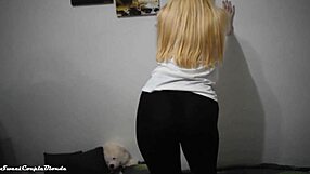 Hot Bitch Rips Off White Lingerie In Striptease, Miley Grey!