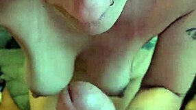 Wife gives blowjob to big cock outdoors