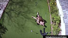 meximilf gabby quinteros fucked doggystyle and riding on golf green
