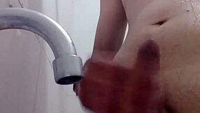 rico takes a relaxing bath with big cock