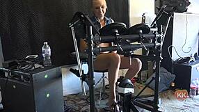 Blonde Model's Barefoot Pedal Pumping