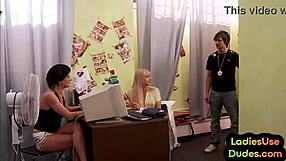 Can These Babes Peg and Jerk in a CFNM Threesome?