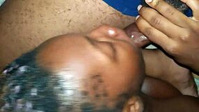 tongue action ebony slut deepthroats her boyfriend big dick on his stepsister cock sucking bed - jhodez1