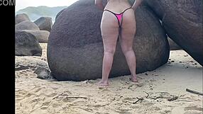 Hot Wife Shows Big Ass In Thong On Trail