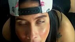 latina teen gives big blowjob to brother on webcam