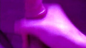 Detailed sensitive massage on young amateur's erect penis