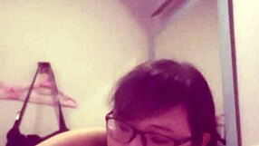 Office lady SUCKS my COCK passionately.