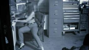 secretary gets horny and fingers herself solo