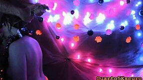 Gaby Shines Wild at the Neon Party Tonight