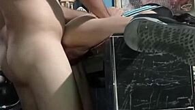 Colombian MILF bent over in doggystyle, filled with cum