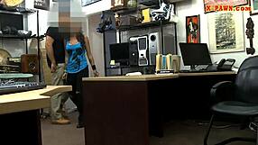 busty woman gets drilled at the pawnshop