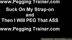 Fat Bisexual Girl Fucks Guy with Strapon in BDSM Femdom Toys Session