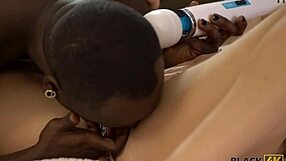 Excited blonde enjoys sex with black fuckstick