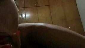 This video shows horny blonde cocksucker getting a cumshot in the face