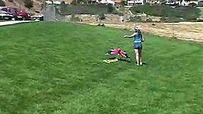 Does sweet little april lollipop masturbate her pussy outdoors?