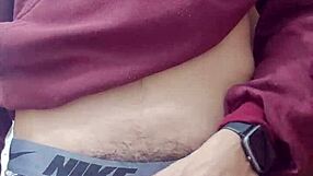 The tall latina twink with tattoos slaps his hot hard cock, getting you excited