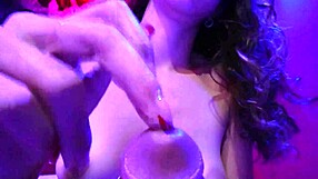 I masturbate his cock until he squirts all over me, feeling the hot cum on my skin.