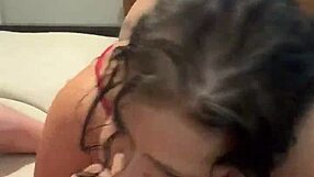 Sucking my cock with homemade passion