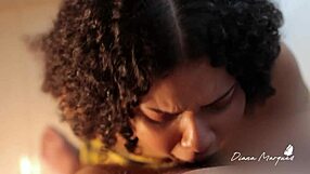 Curly latina relaxing on the balcony
