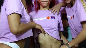 Stepsister catches masturbating, rubs pussies wildly!