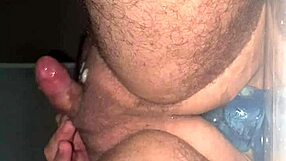 Gay guy moans with anal plug