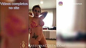 Blonde milf relaxes at resort with husband