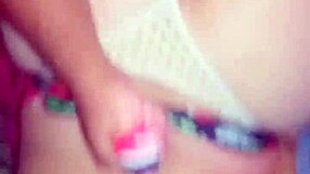 Homemade mature woman masturbates her pussy in thin lingerie