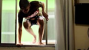 Fucking my horny neighbor with anal sex, cumming inside her skin?