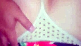 Homemade mature woman masturbates her pussy in thin lingerie