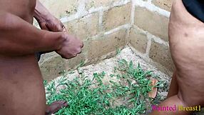 Naughty wife with shaved pussy gets fucked in outdoor uncompleted building ass pussy