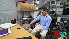 the nerdy cracker feels so excited sucking black cock for this job