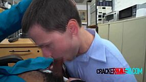 the nerdy cracker feels so excited sucking black cock for this job