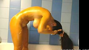 I'm This Busty Teen 18+ Brunette, Showing Off In The Bathroom On Webcam, Clothes Getting Ripped