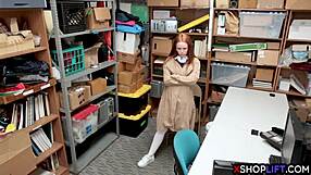 Man, I totally messed up with this busty redhead teen shoplifter at work... didn't wanna deal!