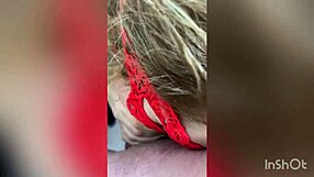 Watch this hot home POV video. She bends over for doggystyle blowjob and cumshot