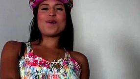 Petite latina tanned teen 18+ first huge cock bj she can barely fit it 😍