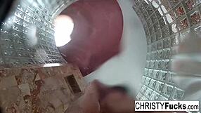 Christy Dahlia and Ivan Share Big Tits and Ass in Shower