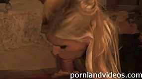 Blonde slim bitch enjoys 2 cocks in anal threesome