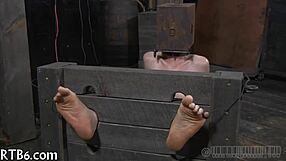 ferocious whipping contrasts with angel's submission