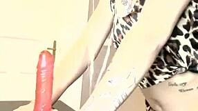 Skinny teen plays with dildo in kitchen full video