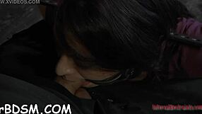 naked brunette girlfriend in lingerie rubs her pussy