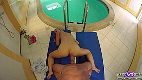 Violette wild fucks poolside in vr