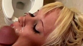 In the office toilet, they were happy about a facial cum part 1