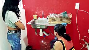 can this young latina teen seduce the plumber with her hot body?